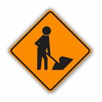 Workers Symbol Roll-Up Sign 48x48 (W21-1a)