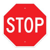 "Stop" Octagon 30" Sign, .100 Alum HI R/W (R1-1)