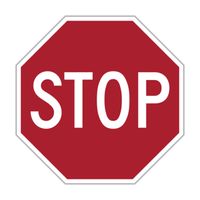 "Stop" Sign 36" Octagon, .100 Alum HI R/W (R1-1)