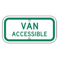 Van Accessible Sign 12x6 HI Green/White, .080 Alum (R7-8a)