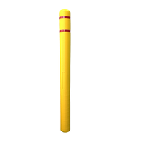 7" x 60" Post Guard Bollar Cover, Yellow W/ Red Reflective Tape