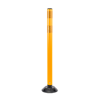 3" x 36" Yellow Round Post W/ 2-3" HI Yellow Reflective Wraps