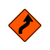 Right Reverse Curve 48" Sign