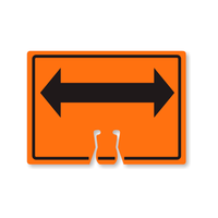 Plastic Cone Sign with Bi-Directional Arrow