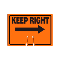 Keep Right Plastic Snap-On Sign Cone
