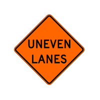 "Uneven Lanes" Roll-Up Sign 48x48 (W8-11)