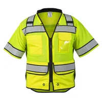Class 3 Surveyors Vest W/ Silver Reflective, Lime, Med