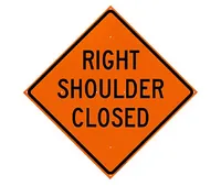 48” Right Shoulder Closed Roll-Up Sign