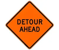 Detour Ahead Roll-Up Sign