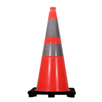 28” Orange Traffic Cones with Collars