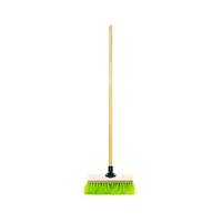 Plastic Street Broom w/ lime green trim