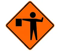 48 x 48 Flagger Symbol Roll-Up Sign
