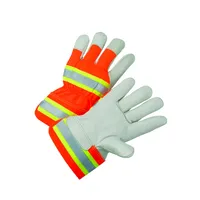 HI-VIS Split Leather Palm Glove, Orange
