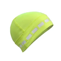Fleece Winter Hat, Lime w/ Reflective Strip