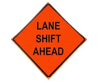 Lane Shift Ahead Roll-Up Sign