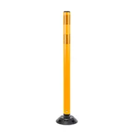 3" x 36" Yellow Round Post W/ 2-3" HI Yellow Reflective Wraps
