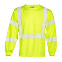 Class 3 Lime Long Sleeve Shirt W/ Silver Reflective, 4XL