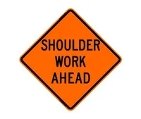 Shoulder Closed Roll-Up Sign with Overlay