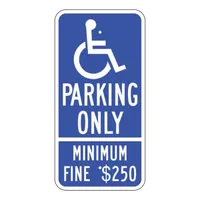 "Handicap Parking" Sign 12x24, .080 Alum Blu&Grn/W (Prince William Co.)