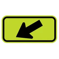 Left Diagonal Arrow Sign 24x12, .100 Alum DG B/FYG (W16-7pL)
