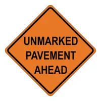 "Unmarked Pavement" Sign 48x48 ACM DG B/O (W8-12(1))