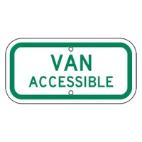 Van Accessible Sign 12x6 HI Green/White, .080 Alum (R7-8a)
