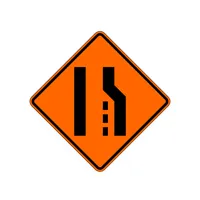 Right Lane Reduction (Merge Left) Symbol Sign 36x36, B/O ACM DG (W4-2R)