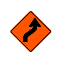 Right Reverse Curve 48" Sign