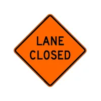 "______Lane Closed _____" Sign 48x48 ACM DG B/O (W20-5(1))