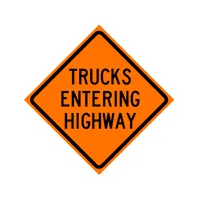 "Trucks Entering Highway" Sign 48x48 ACM DG B/O (W11-V4)