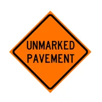 "Unmarked Pavement" Roll-Up Sign 48x48 (W8-12(1)