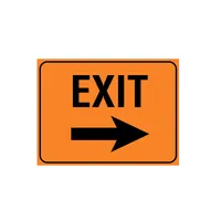 Exit with Arrow Roll-Up Sign with Overlay