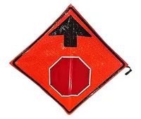 Stop Ahead Symbol 48" Roll-Up Sign